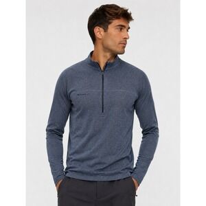 Mammut Polartec Power Grid 1/4 Zip Pullover Blue Heathered Base Layer S